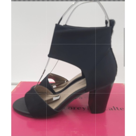 NWB Seychelles Prominent 9 Black Leather Calf Hair Open Toe Heels - Picture 2 of 6